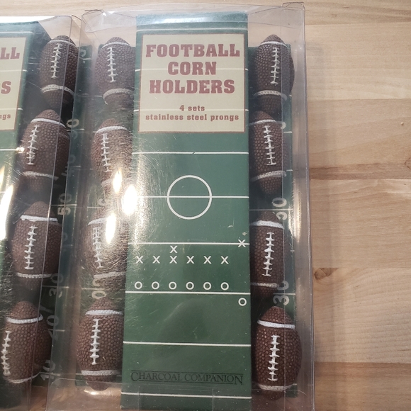 FOOTBALL CORN HOLDERS STAINLESS STEEL PRONGS (2 BOXES SET OF 8) 2014 COMPANION - Picture 4 of 10